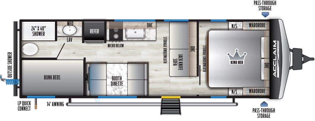 View 2026 East to West Acclaim 2400BH complete specs and manufacturer brochures