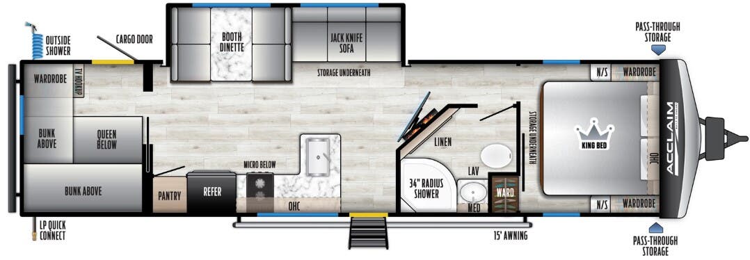 View 2026 East to West Acclaim 3250QB complete specs and manufacturer brochures