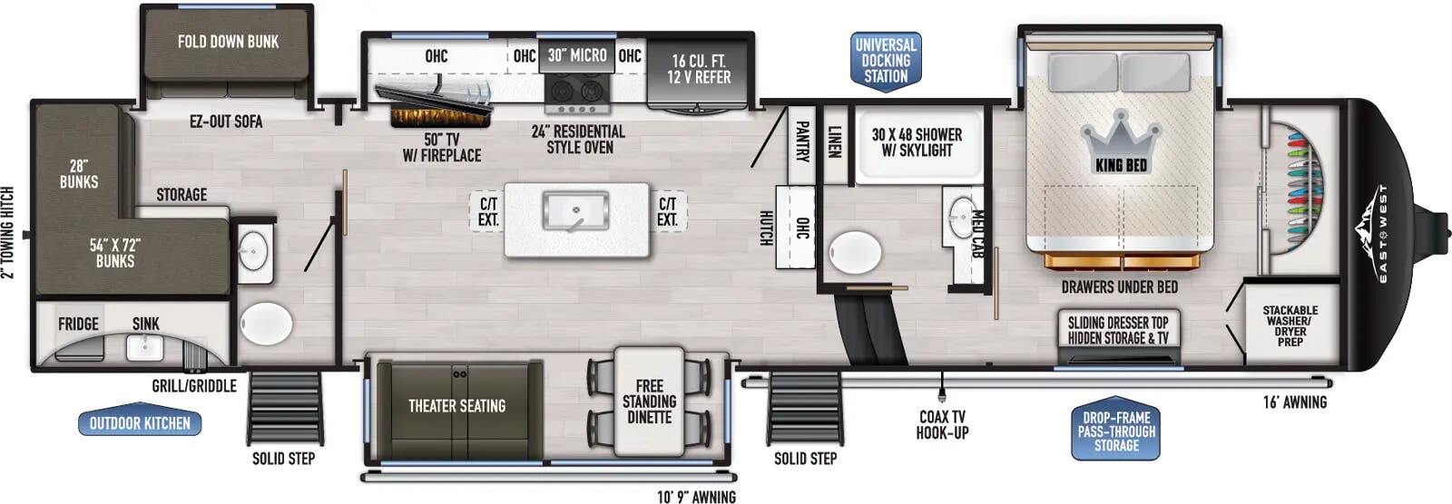 View 2026 East to West Ahara 378BH-OK complete specs and manufacturer brochures
