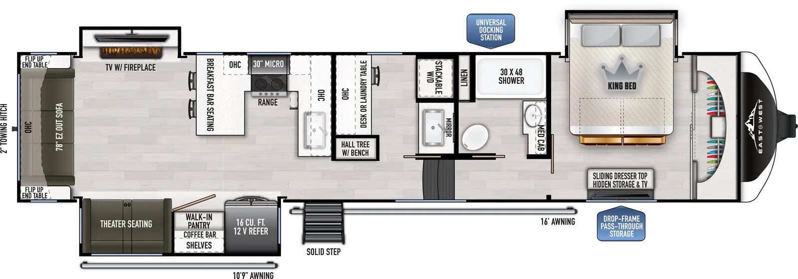 View 2026 East to West Ahara 383UR complete specs and manufacturer brochures