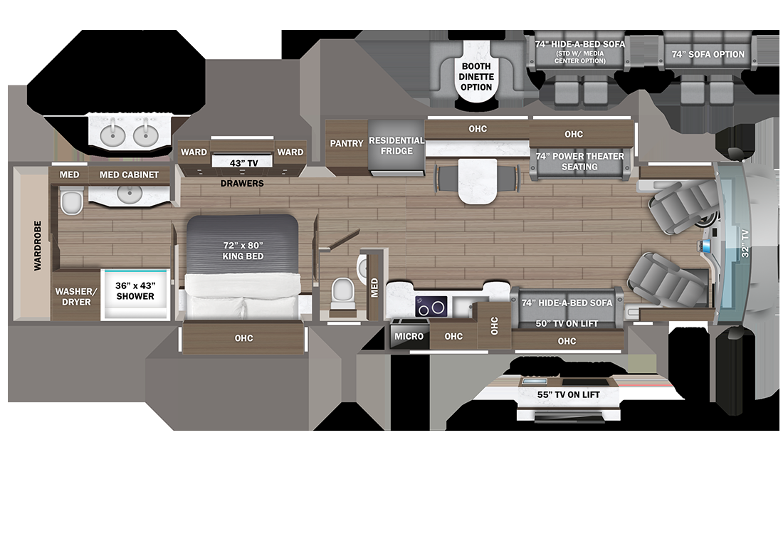 View 2026 Entegra Coach Aspire 44V complete specs and manufacturer brochures
