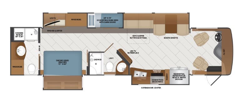 View 2026 Fleetwood Discovery 38N complete specs and manufacturer brochures
