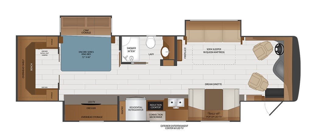 View 2026 Fleetwood Frontier 38RT complete specs and manufacturer brochures