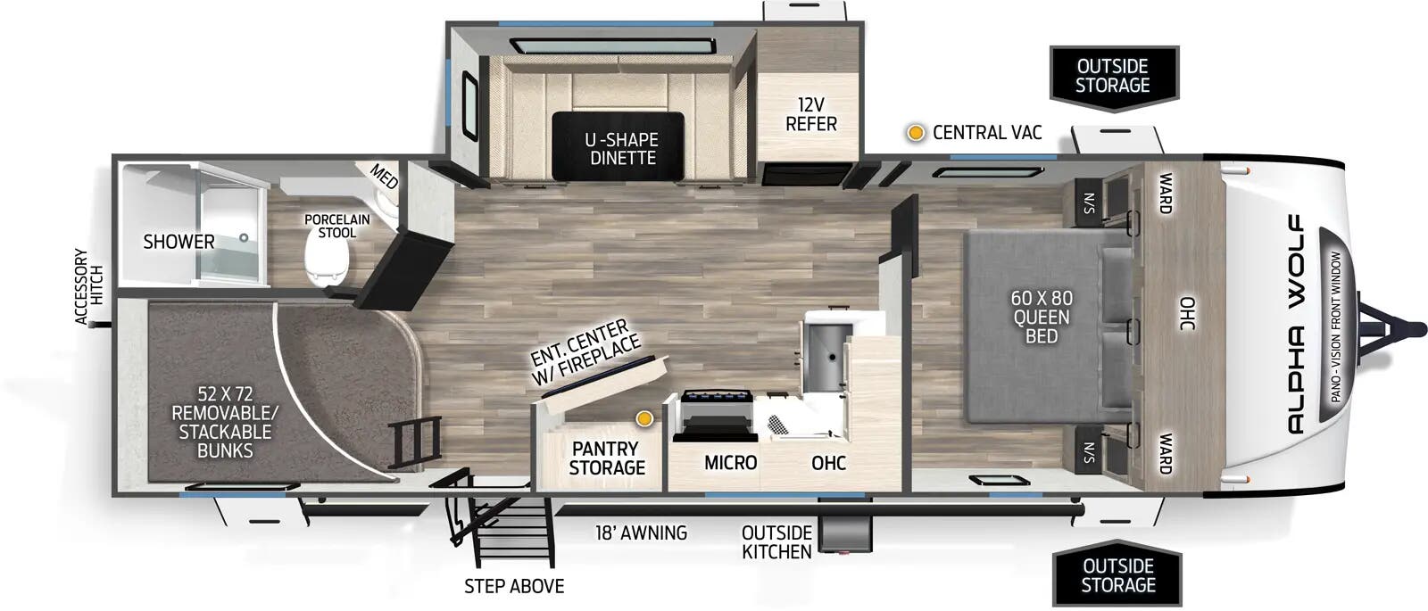 View 2026 Forest River Alpha Wolf 24TRUNK complete specs and manufacturer brochures