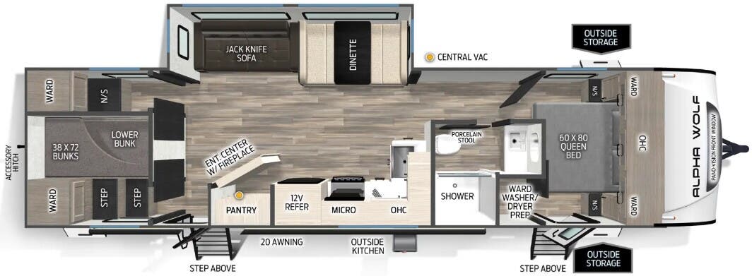 View 2026 Forest River Alpha Wolf 29DCB complete specs and manufacturer brochures