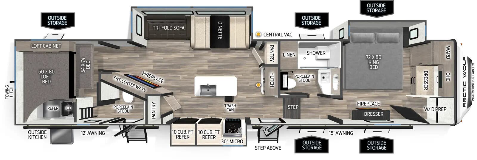 View 2026 Forest River Arctic Wolf 3750SUITE complete specs and manufacturer brochures