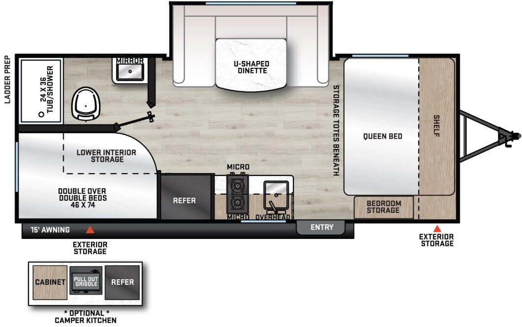 View 2026 Forest River Aurora Light 18BHSX complete specs and manufacturer brochures