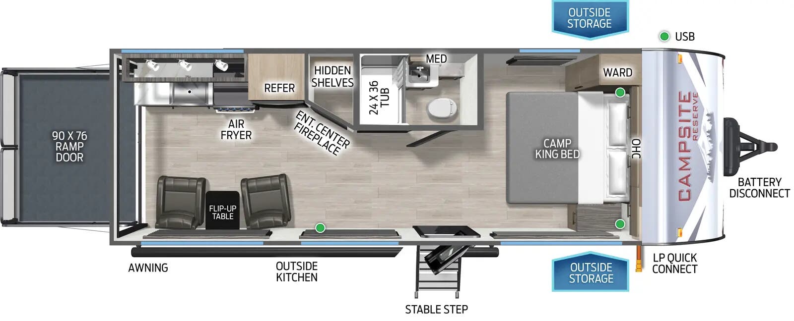 View 2026 Forest River Campsite Reserve 19KR complete specs and manufacturer brochures