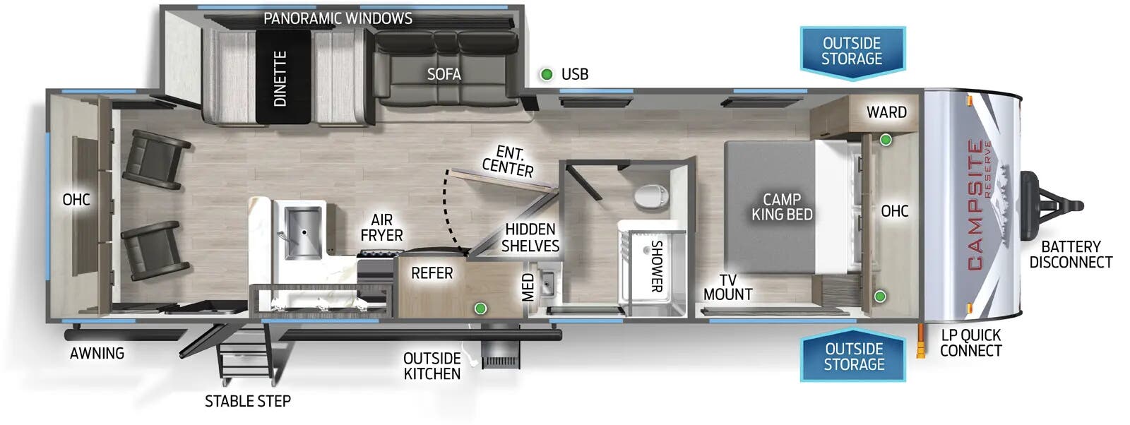 View 2026 Forest River Campsite Reserve 26RM complete specs and manufacturer brochures