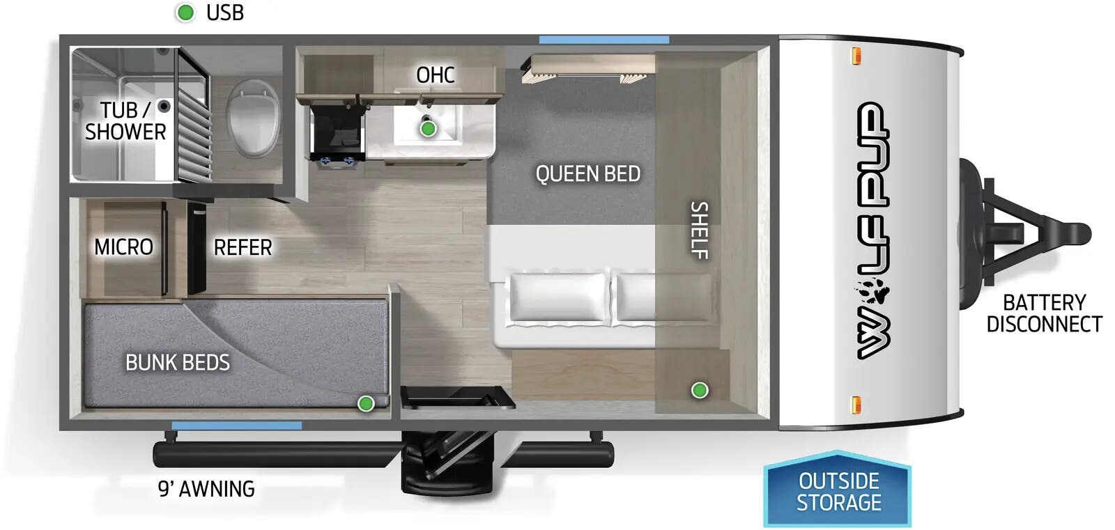 View 2026 Forest River Cherokee Wolf Pup 14BHW complete specs and manufacturer brochures