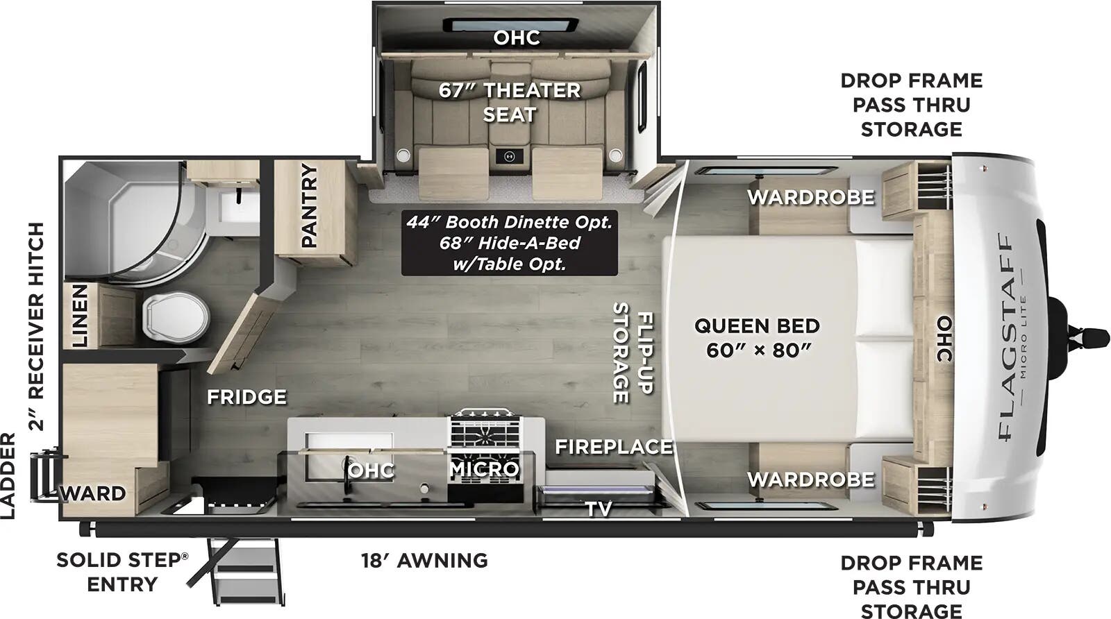 View 2026 Forest River Flagstaff Micro Lite 22FBS complete specs and manufacturer brochures
