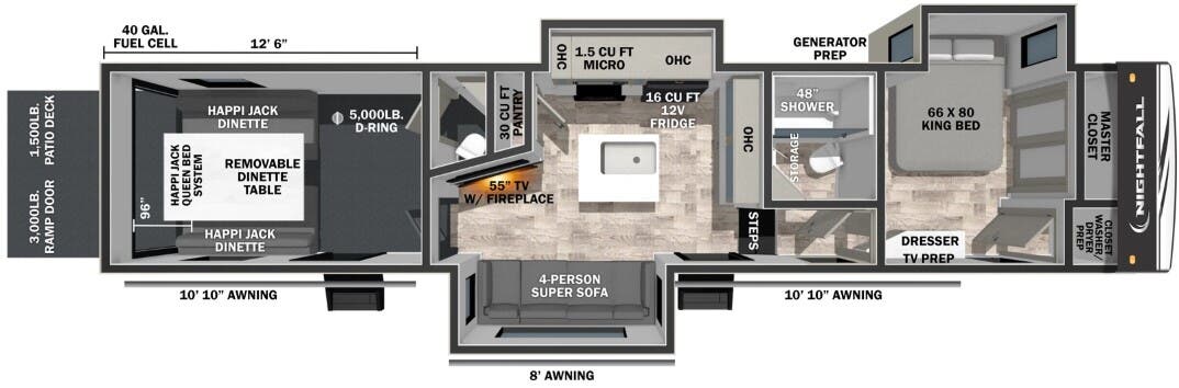 View 2026 Forest River Nightfall 343NHD complete specs and manufacturer brochures
