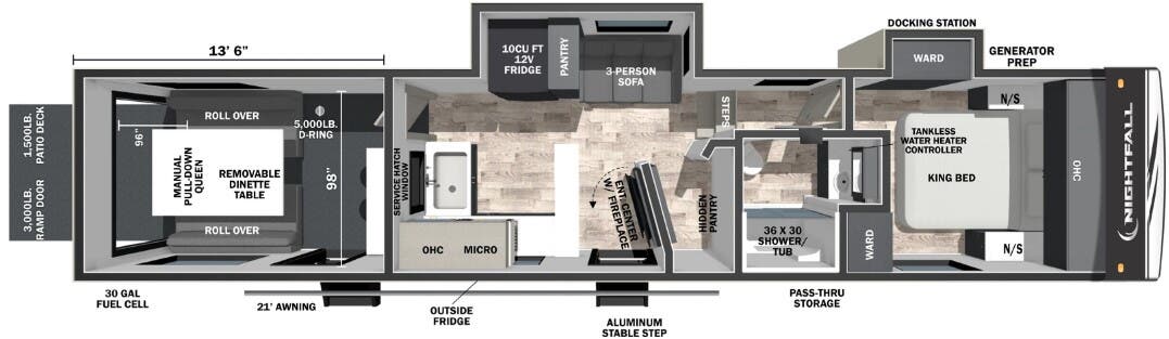 View 2026 Forest River Nightfall 350N complete specs and manufacturer brochures