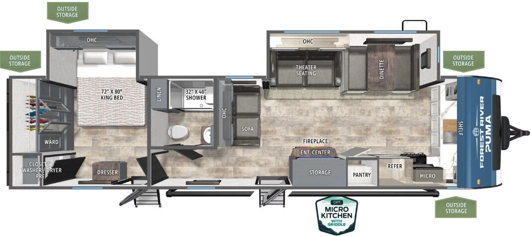 View 2026 Forest River Puma 31FKRK complete specs and manufacturer brochures