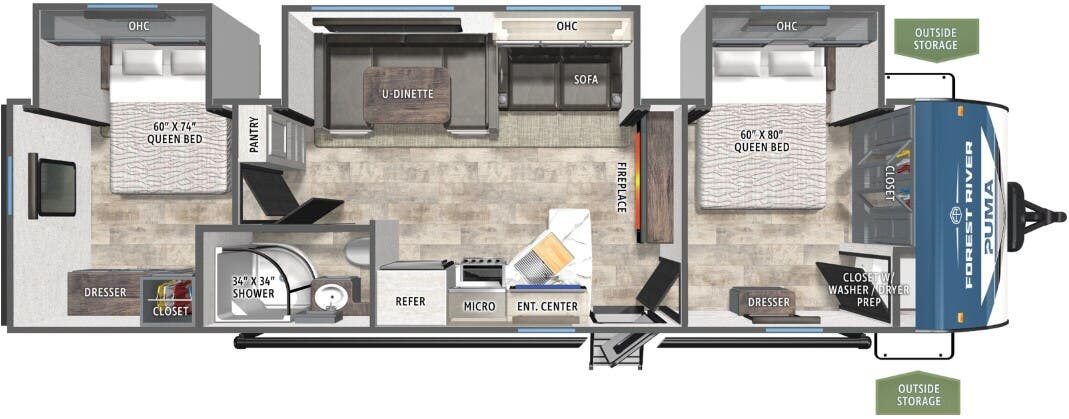 View 2026 Forest River Puma 32RBFQ2 complete specs and manufacturer brochures