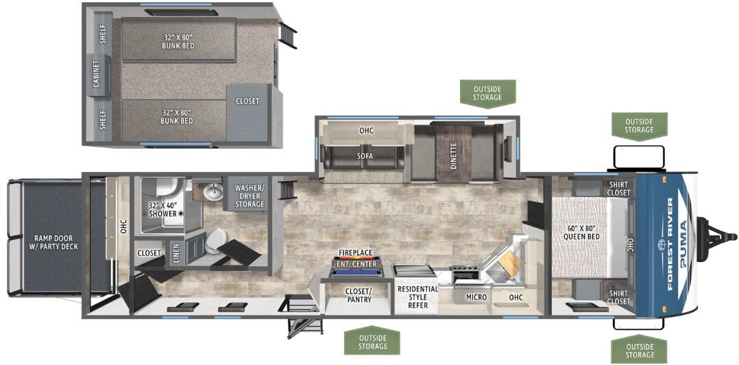 View 2026 Forest River Puma 345BHL complete specs and manufacturer brochures