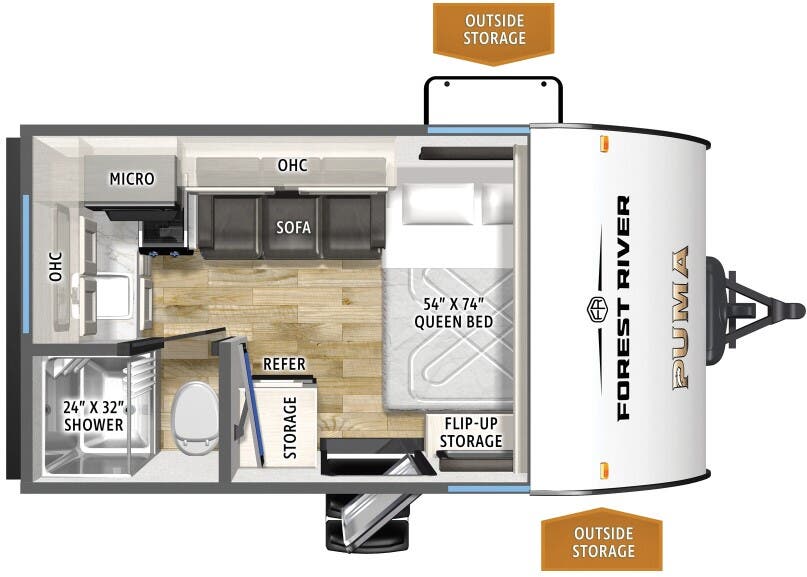 View 2026 Forest River Puma Camping Edition 121RKCE complete specs and manufacturer brochures