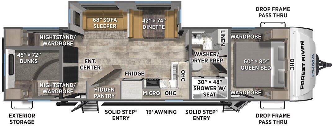 View 2026 Forest River Puma Tracks 3150TBSS complete specs and manufacturer brochures