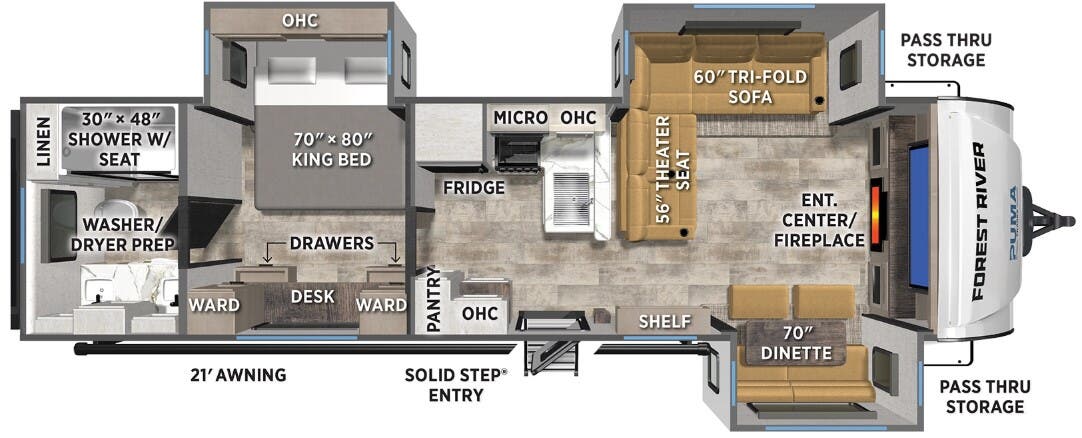 View 2026 Forest River Puma Tracks 3300FLBS complete specs and manufacturer brochures