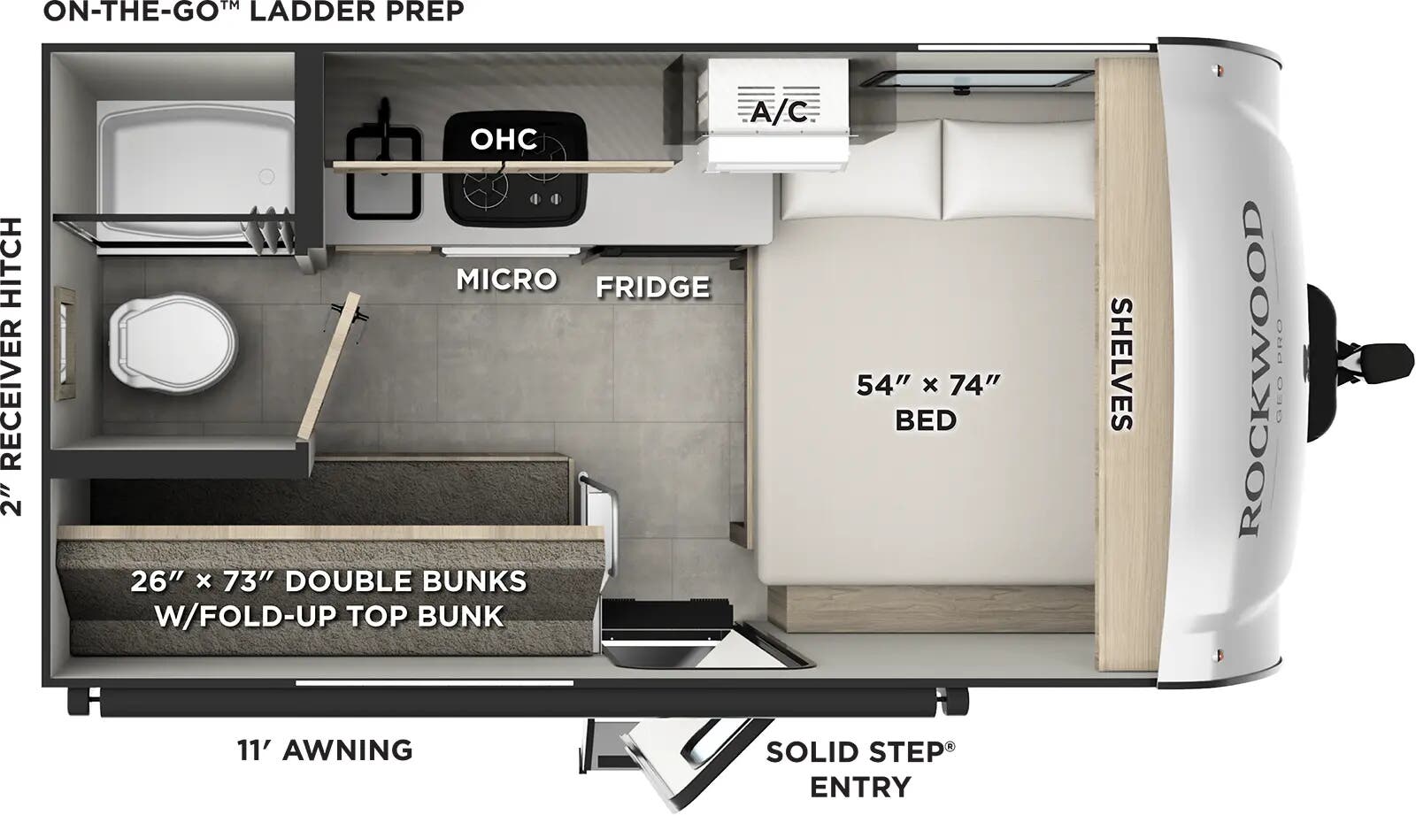 View 2026 Forest River Rockwood Geo Pro G13LE complete specs and manufacturer brochures