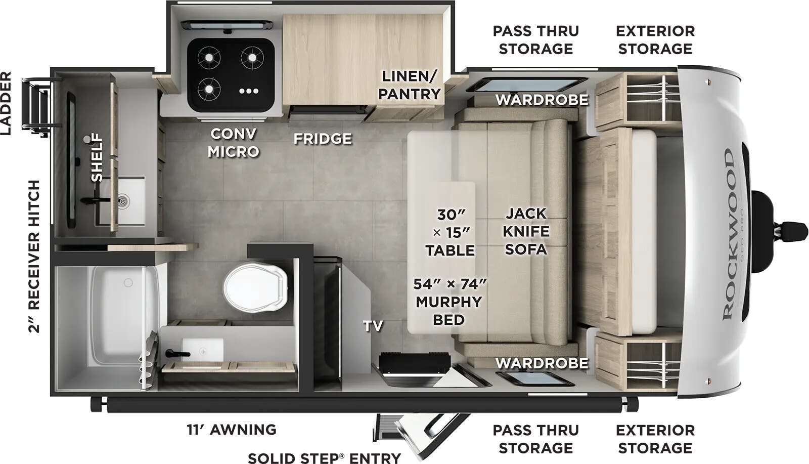 View 2026 Forest River Rockwood Geo Pro G15FBS complete specs and manufacturer brochures