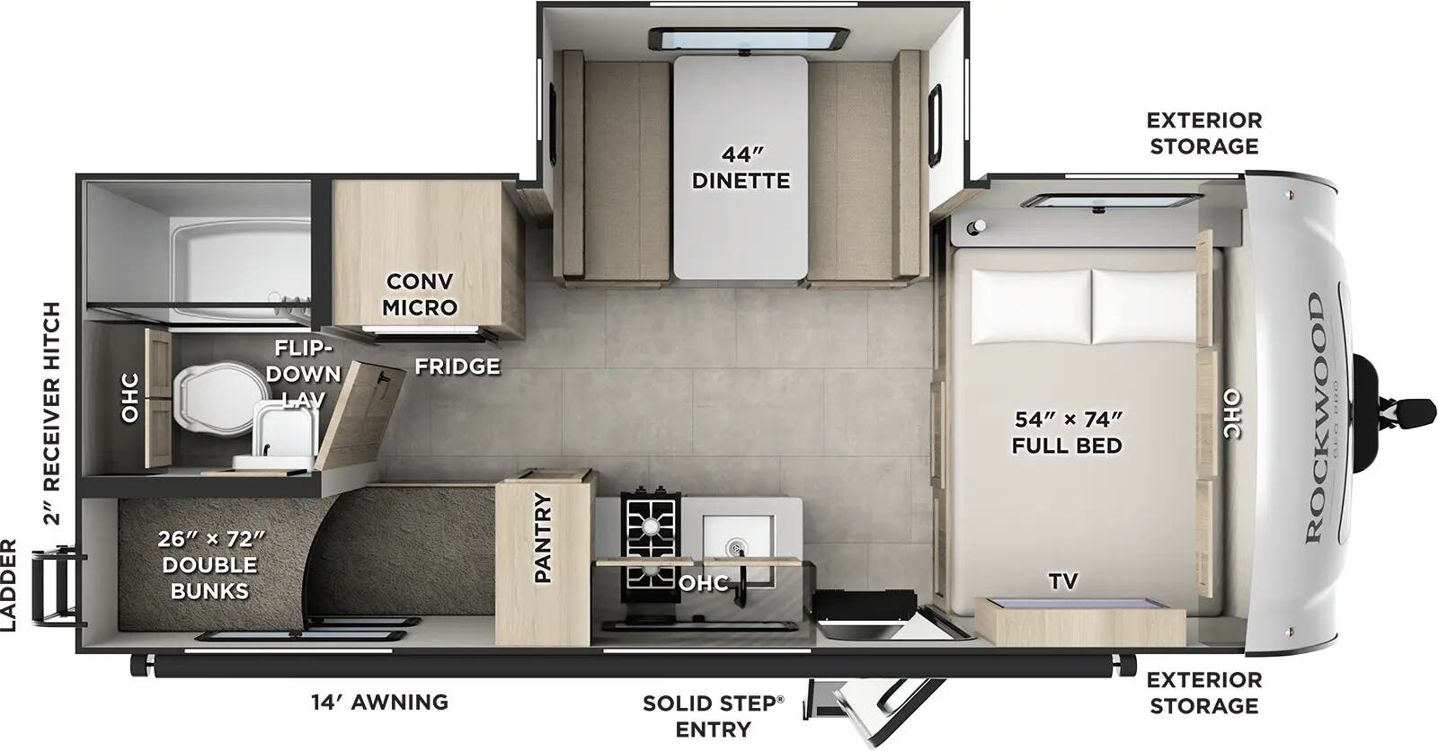 View 2026 Forest River Rockwood Geo Pro G20BH complete specs and manufacturer brochures