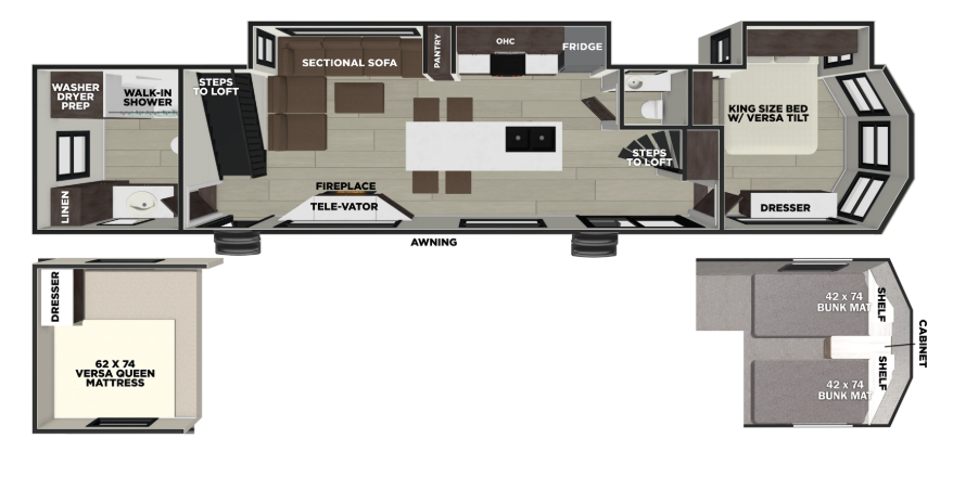 View 2026 Forest River Salem Grand Villa 44ZEN complete specs and manufacturer brochures
