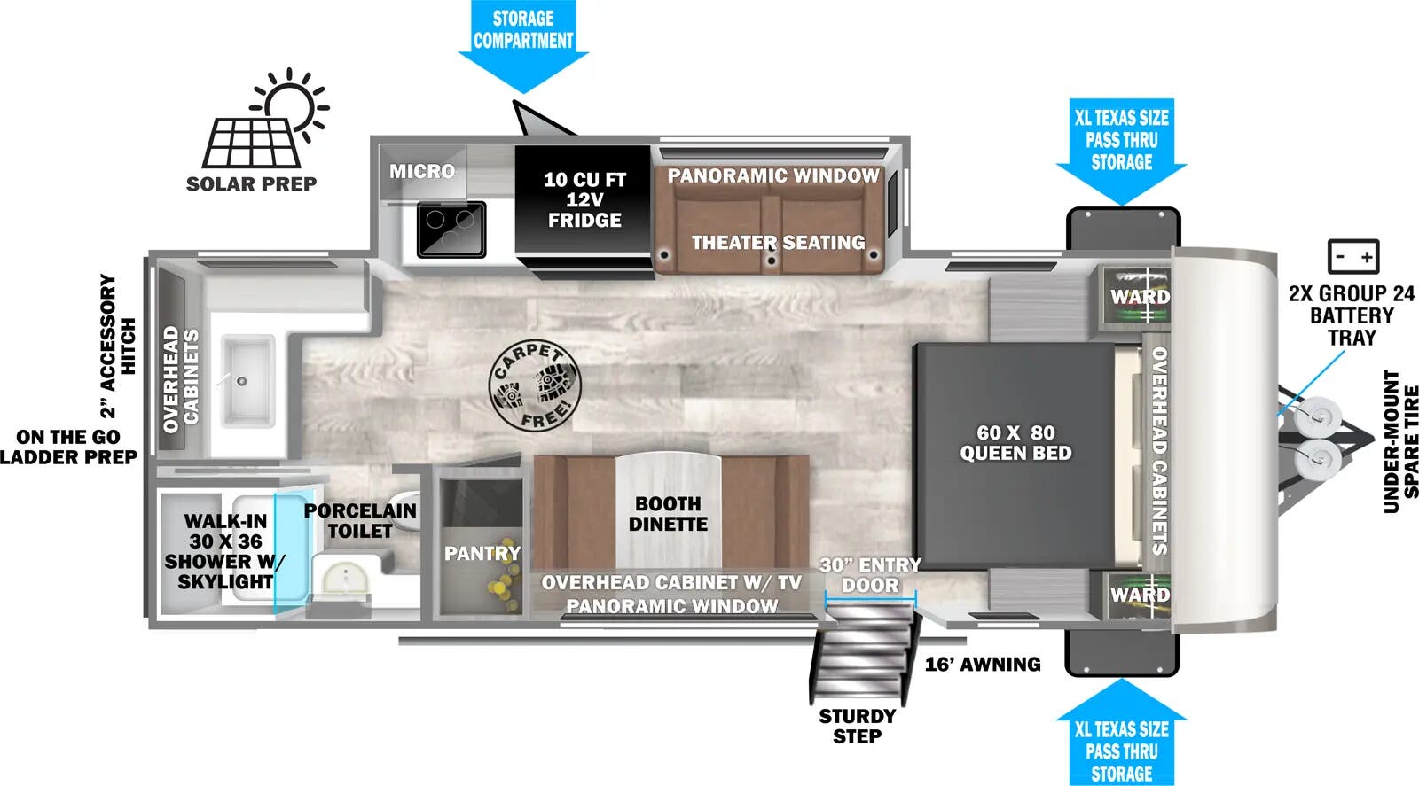 View 2026 Forest River Salem Hemisphere 22RKHL complete specs and manufacturer brochures