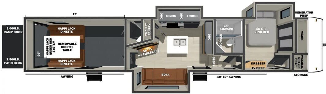 View 2026 Forest River Sandstorm 4017GX complete specs and manufacturer brochures