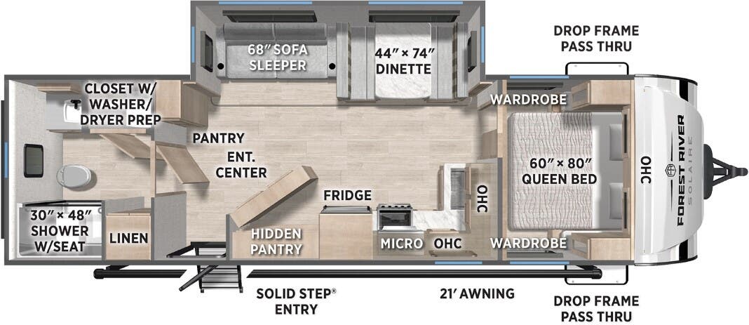 View 2026 Forest River Solaire 2580RBSS complete specs and manufacturer brochures