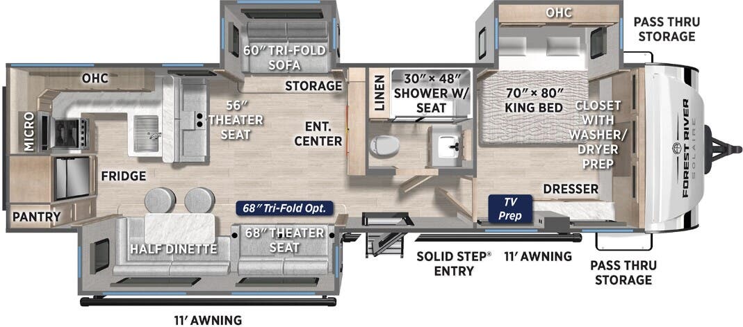 View 2026 Forest River Solaire 3060RKTS complete specs and manufacturer brochures