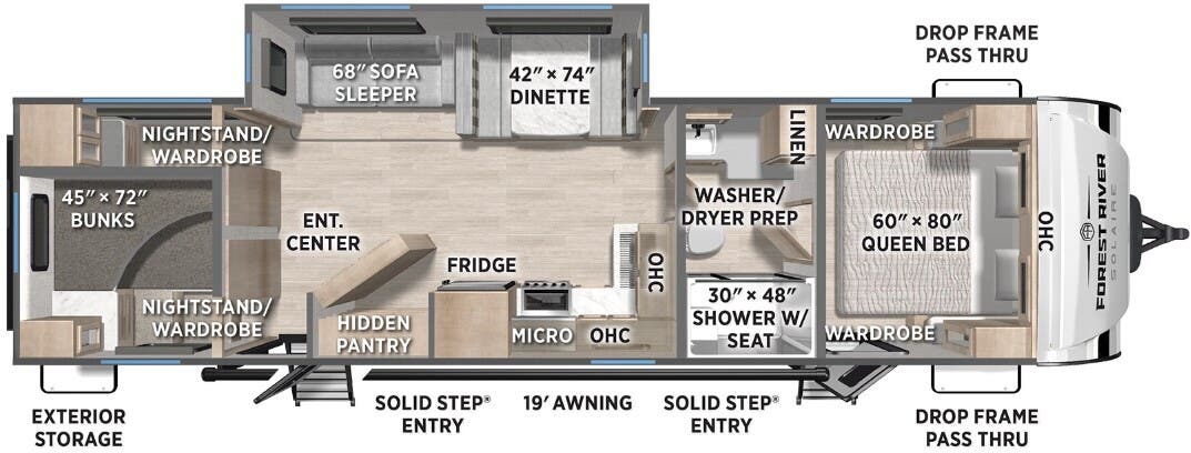View 2026 Forest River Solaire 3150TBSS complete specs and manufacturer brochures
