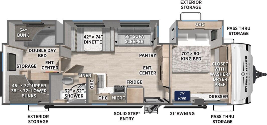View 2026 Forest River Solaire 3200TSBH complete specs and manufacturer brochures