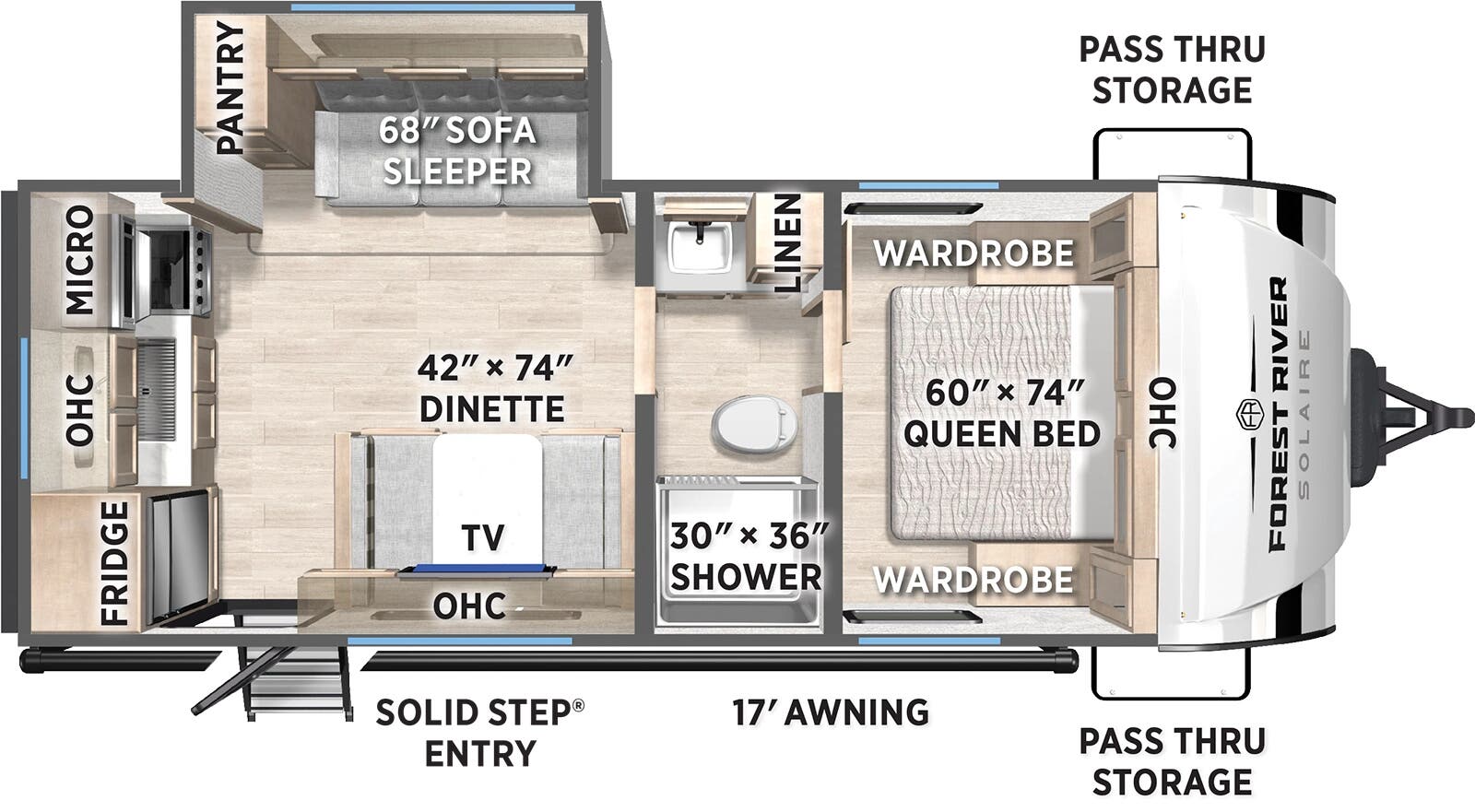 View 2026 Forest River Solaire Lite 237RK complete specs and manufacturer brochures