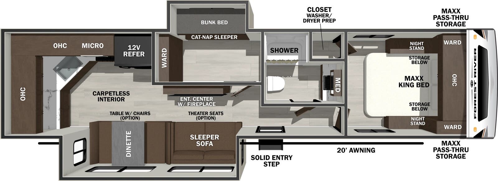 View 2026 Forest River Wildcat Maxx 305MBX complete specs and manufacturer brochures