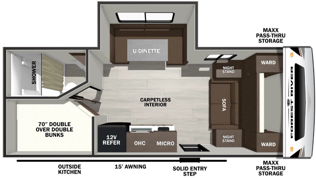View 2026 Forest River Wildcat ONE 181DBEDS complete specs and manufacturer brochures