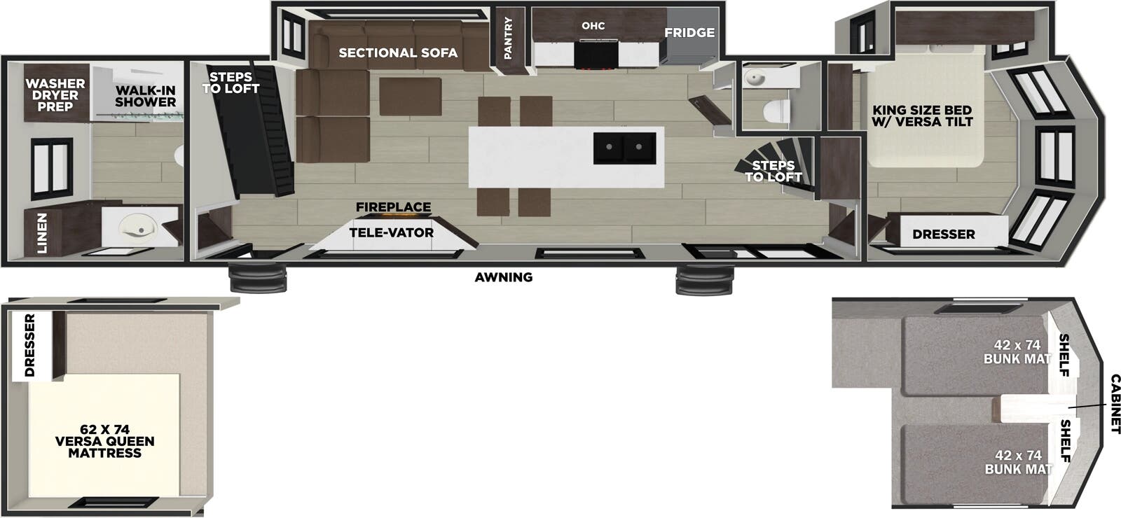 View 2026 Forest River Wildwood Grand Lodge 44ZEN complete specs and manufacturer brochures
