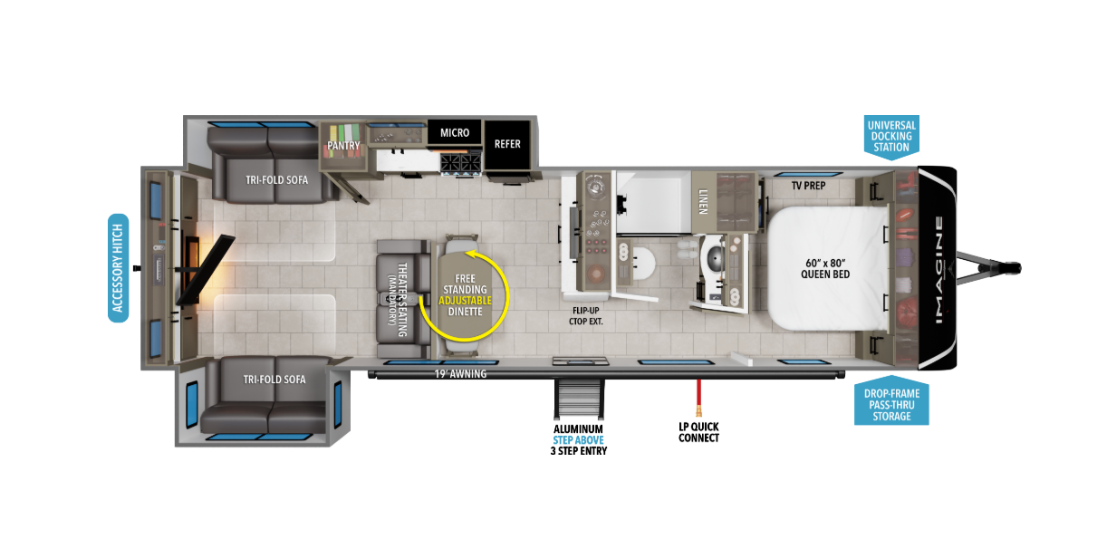View 2026 Grand Design Imagine 3100RD complete specs and manufacturer brochures