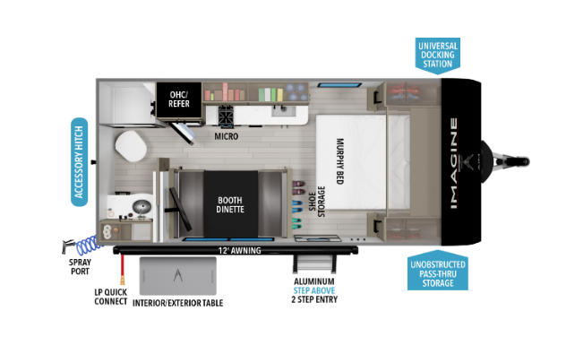 View 2026 Grand Design Imagine AIM 15RBA complete specs and manufacturer brochures