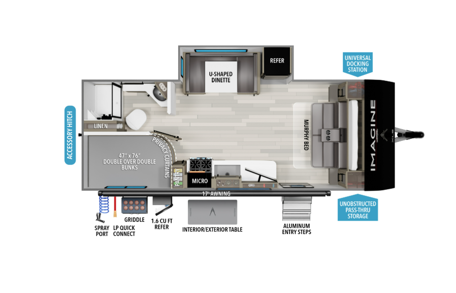 View 2026 Grand Design Imagine XLS 21MBE complete specs and manufacturer brochures