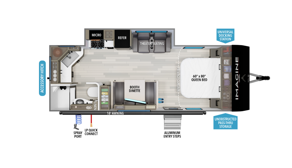 View 2026 Grand Design Imagine XLS 22MLE complete specs and manufacturer brochures