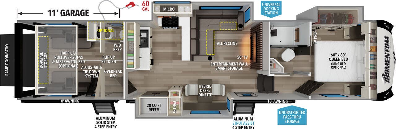 View 2026 Grand Design Momentum 344M complete specs and manufacturer brochures