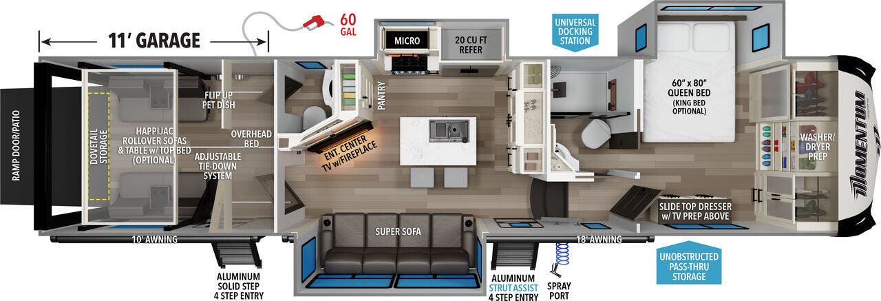 View 2026 Grand Design Momentum 351MS complete specs and manufacturer brochures