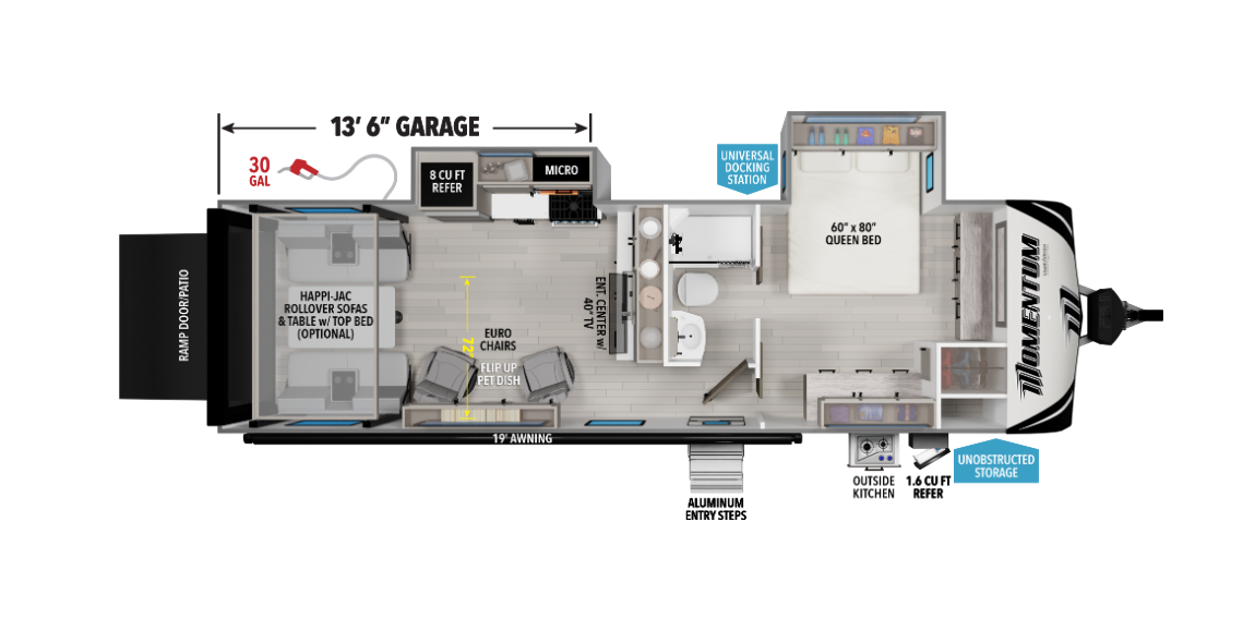 View 2026 Grand Design Momentum G-Class 25G complete specs and manufacturer brochures
