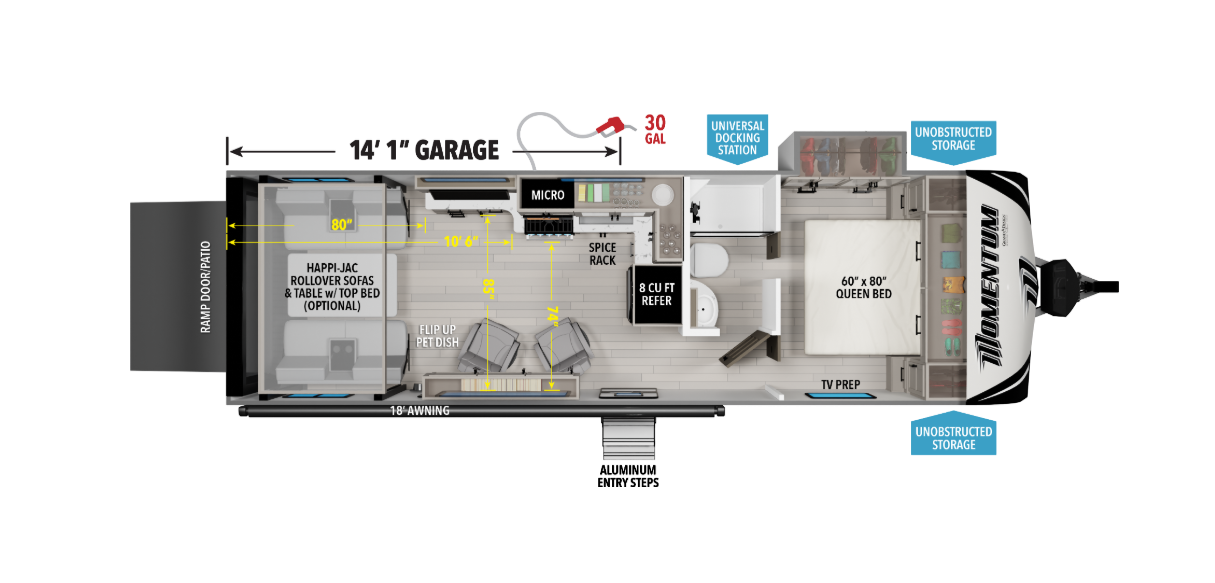 View 2026 Grand Design Momentum G-Class 27G complete specs and manufacturer brochures