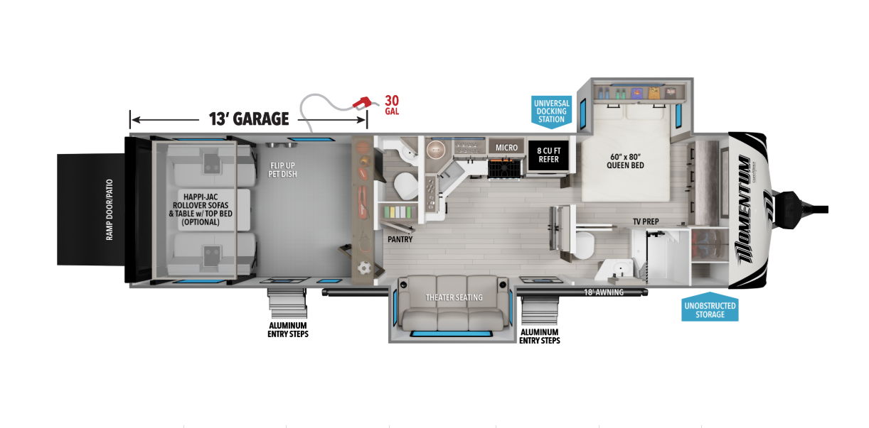 View 2026 Grand Design Momentum G-Class 31G complete specs and manufacturer brochures