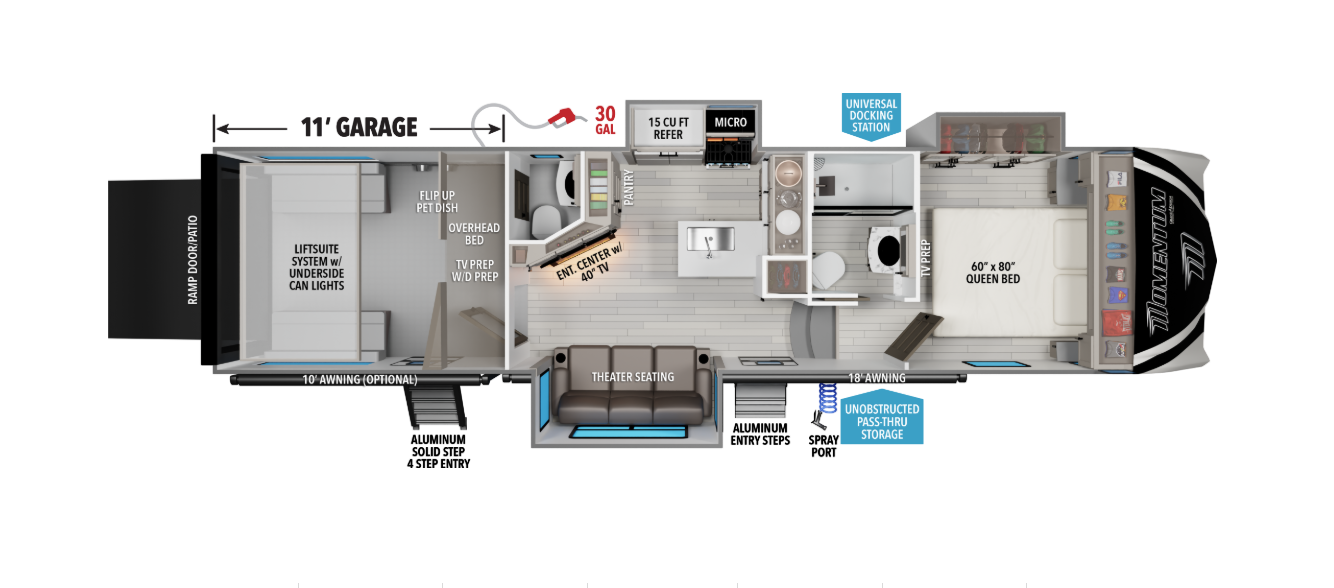 View 2026 Grand Design Momentum G-Class 320G complete specs and manufacturer brochures