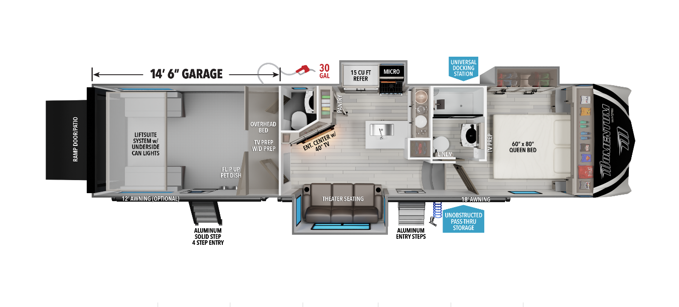 View 2026 Grand Design Momentum G-Class 350G complete specs and manufacturer brochures