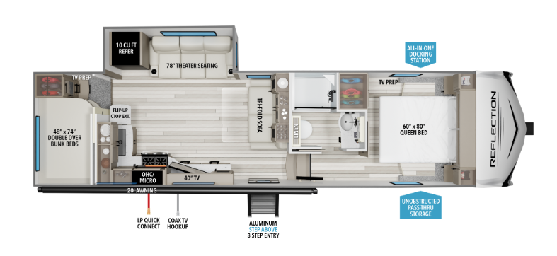 View 2026 Grand Design Reflection 100 Series 27BH complete specs and manufacturer brochures