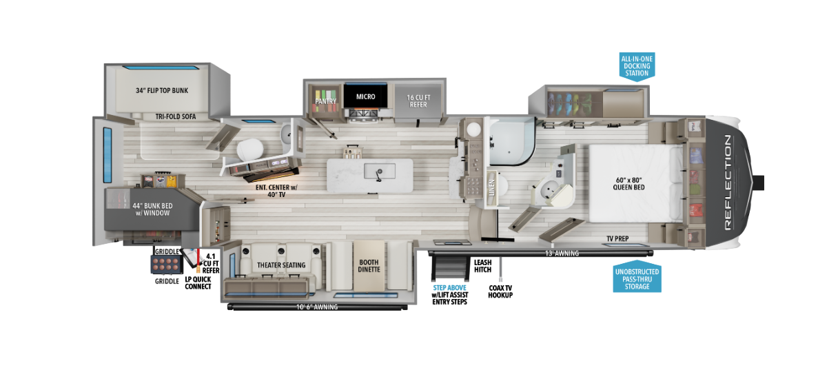 View 2026 Grand Design Reflection 311BHS complete specs and manufacturer brochures